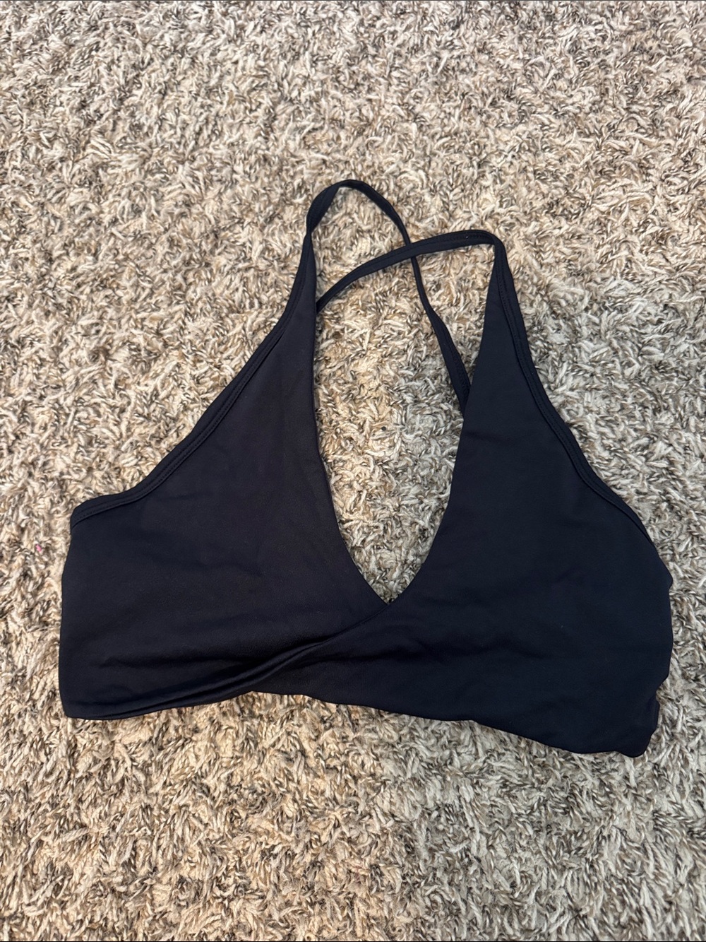 Black Triangle Bralette with Cross Back Straps